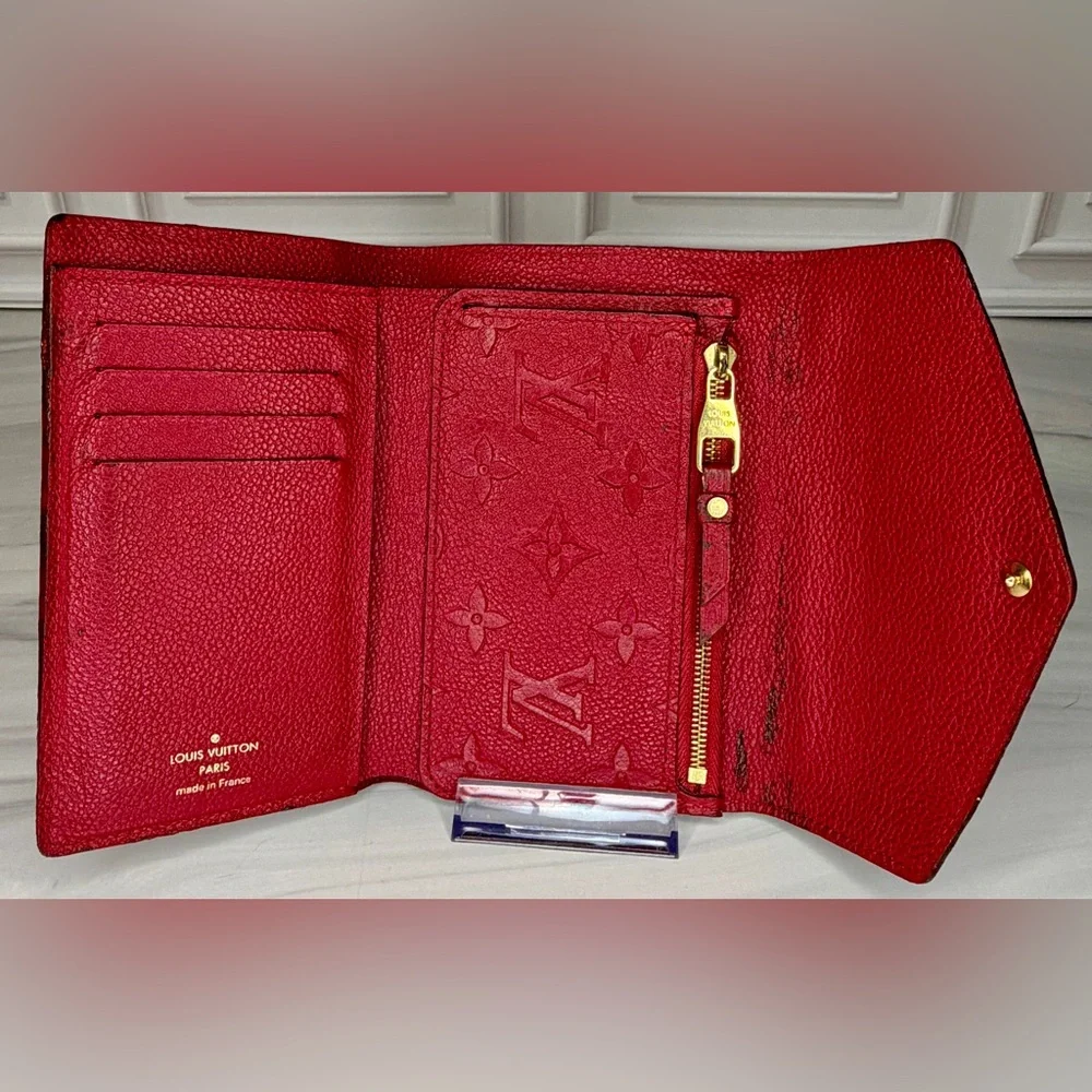 Louis Vuitton Curieuse Red Monogram Empreinte Leather Compact Wallet